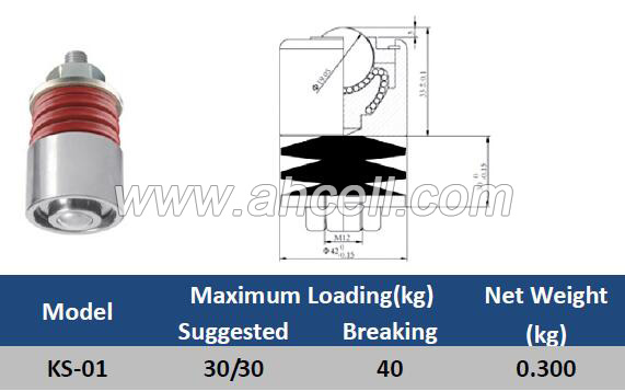 KS-01 Spring Shock Load Ball Transfer Unit Caster