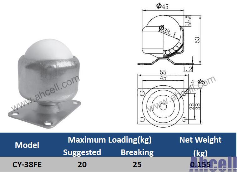 Furniture Plastic Ball Caster Roller