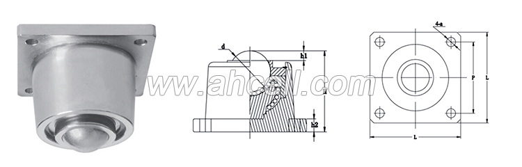 IK-B Down Facing Ball Roller Caster