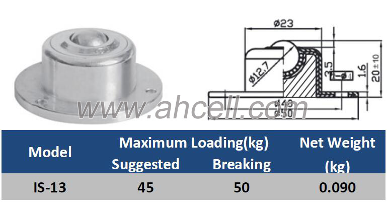 IS-10 Mini Steel Ball Transfer Unit Conveyor Roller Caster