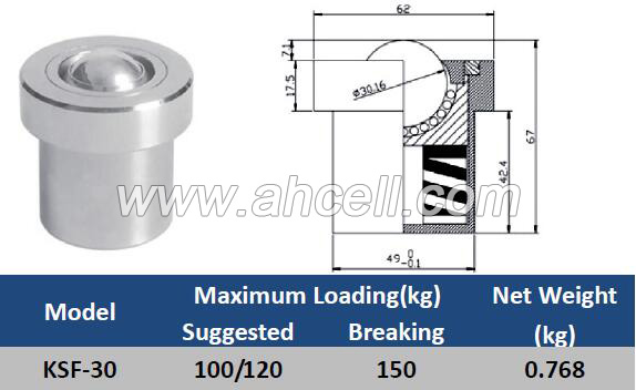 KSF-30 Spring Shock Loading Ball Roller Caster