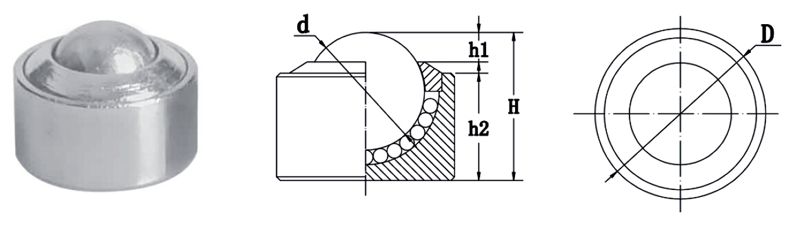 KSM Solid Steel Ball Transfer Unit Roller