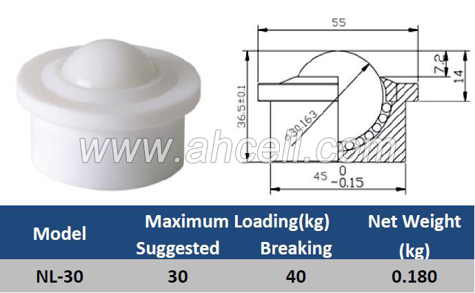 NL-30 Plastic Ball Transfer Unit Caster Roller